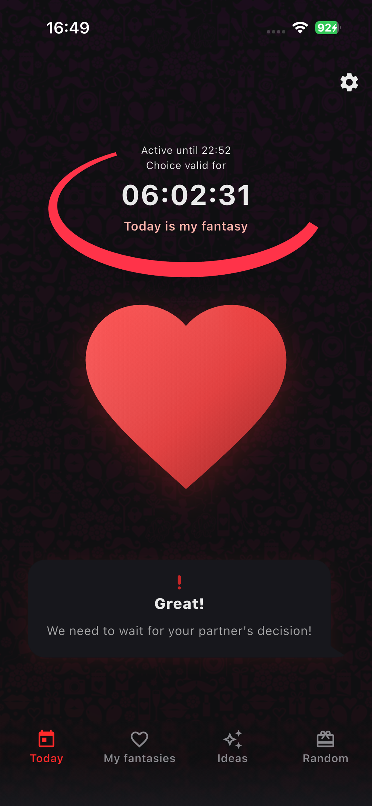 Dark theme today screen preview