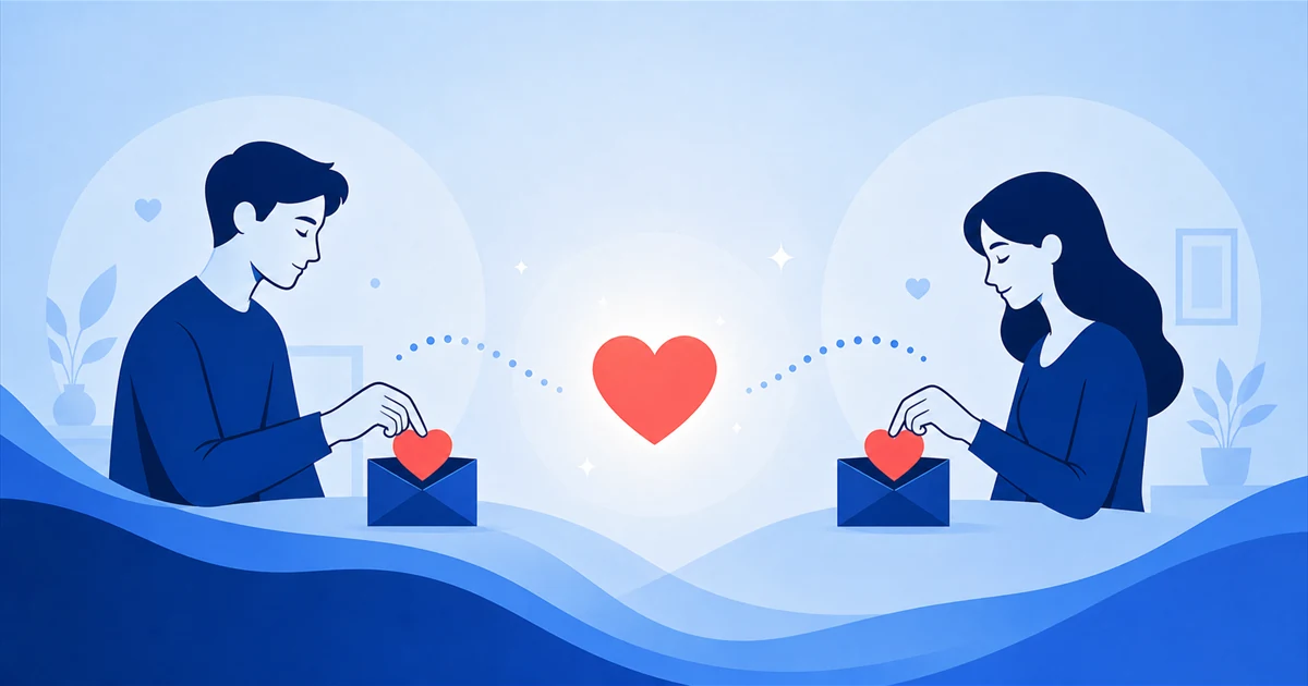 Partners sharing private heart signals that form a mutual match