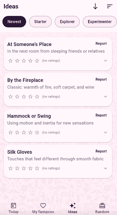 Ideas screen preview